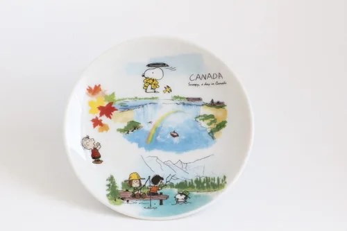 Vista 5 de Australia Canada Snoopy Mini Plato, Juego de 2