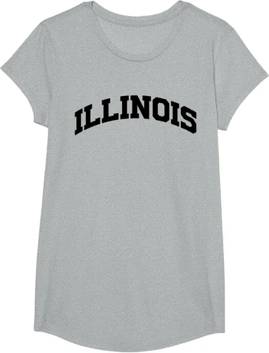 Vista 81 de Illinois Gift - Camiseta de diseño deportivo con texto universitario, gris, S
