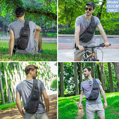 Vista 30 de Nicgid Sling Bag - Mochila bandolera para hombre), LYSB01NH075BJ-SPRTSEQIP