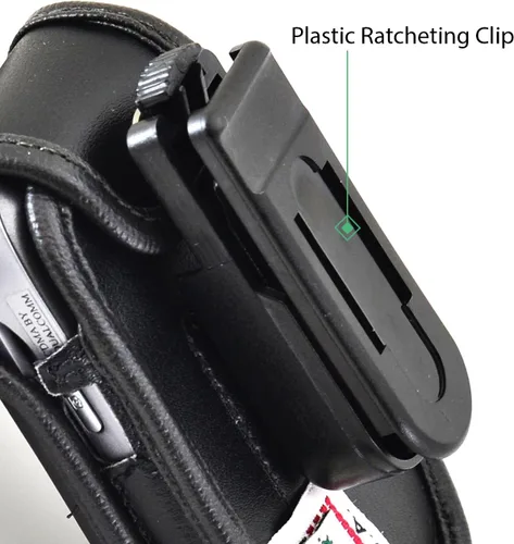 Vista 6 de Turtleback Funda ajustada para Kyocera DuraXV Flip Phone Negro Cuero Giratorio Clip de Cinturón Desmontable