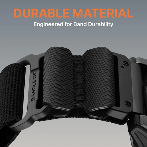 Vista 2 de Bandletic Compatible con Garmin Instinct 2 Correa de Reloj - Bandas Resistente de Nylon de Ajuste Rápido de 22mm para Fenix 8 E 47mm/7 6 Pro/5
