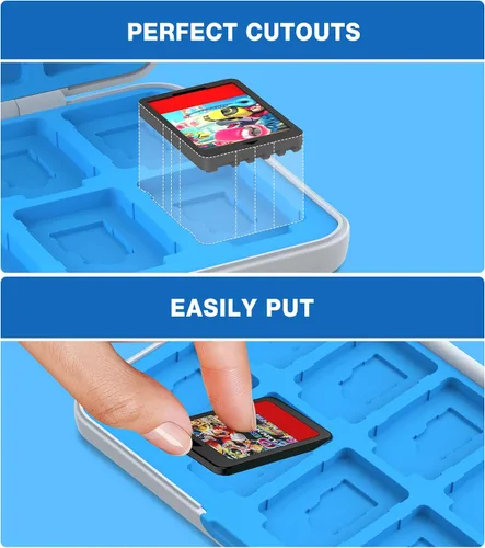 Vista 4 de Switch - Funda de juego compatible con Nintendo Switch Game Switch Game Card Case para 24 cartuchos de juegos con forro suave funda de juego
