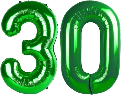 Vista 45 de Globos con números de 40 pulgadas, color negro, para decoraciones de cumpleaños de 10 a 100 años Jumbo 40In & Vibrant Color, With Hanging Holes