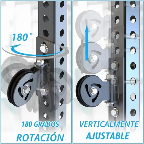 Vista 2 de J Bryant Sistema de polea para rack de alimentación – Se adapta al tamaño de agujero de 5/8 pulgadas, accesorio de polea de cable para bastidores