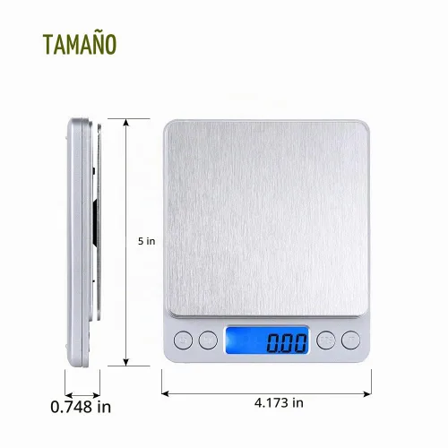 Vista 6 de Báscula digital pequeña, 6.6 lbs/0.00 oz, 6.6 libras, báscula de cocina, báscula de alimentos, con pantalla LCD retroiluminada azul, 6