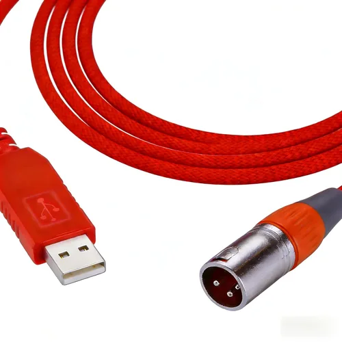 Vista 4 de Cable adaptador USB a DMX RS485 convertidor 3PIN XLR macho DMX512 Freestyler Software PC Control Cable con chip FT232RL compatible con Win10 Mac