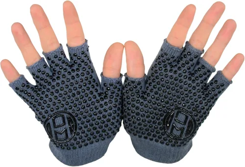 Vista 3 de Mato & Hash Guantes de agarre sin dedos para yoga, pilates