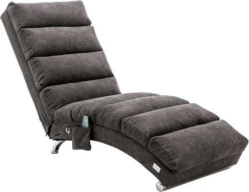 Vista 14 de Chaise Lounge de lino para interiores con función de masaje eléctrico, moderna silla reclinable para oficina, sala de estar o dormitorio
