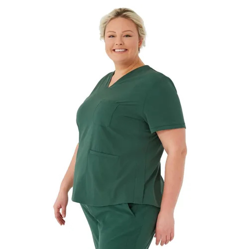 Vista 3 de Camiseta médica Lex con cuello en V y tres bolsillos para mujer, talla L