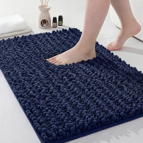 Vista 29 de Disolla Alfombra de baño pequeña, antideslizante, lavable, color beige, 17 x 24 pulgadas, súper absorbente, suave, alfombra de baño de felpilla