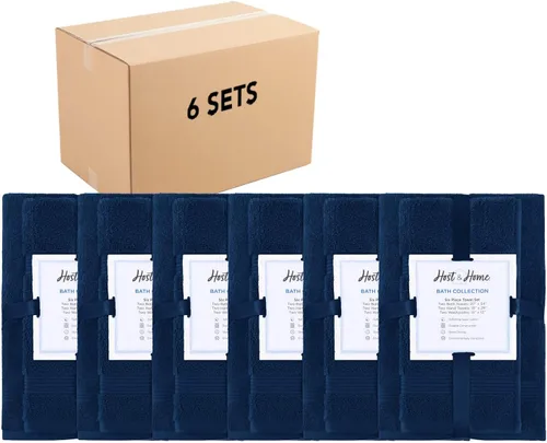 Vista 25 de Juego de toallas de baño Arkwright de 4 piezas - 100% algodón súper suave, 600 GSM de secado rápido y absorbente, artículos de lujo para baño