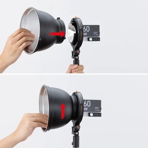 Vista 4 de ZHIYUN Adaptador de montaje Bowens A con soporte ZY para luz G60