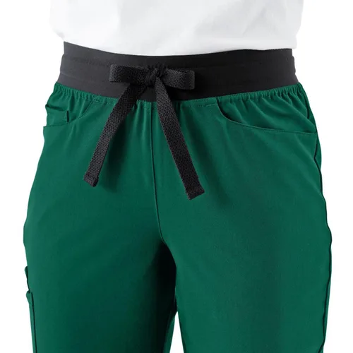 Vista 4 de ave. Pantalón médico costero de siete bolsillos para mujer con corte de bota en Hunter, talla S