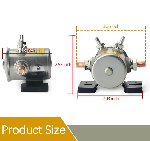 Vista 6 de Relé solenoide de servicio continuo de la serie #70 de 36 voltios con kit de resistencia y diodos compatible con carrito de golf EZGO, 4 terminales