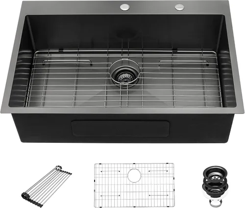 Vista 29 de Fregadero de cocina para exteriores 15 x 15 pulgadas, fregadero de bar de 15 x 15 pulgadas, fregaderos de cocina de acero inoxidable de calibre 16