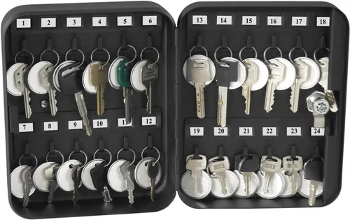 Vista 3 de Honeywell Safes & Door Locks - Caja pequeña de 24 ganchos para llaves de oficina - Caja de metal duradera que mantiene tus llaves seguras - Caja