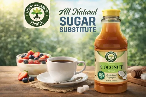 Vista 3 de Good Balance Health - Néctar de coco Edulcorante líquido natural Edulcorante de bajo índice glucémico Todo natural y orgánico Sustituto