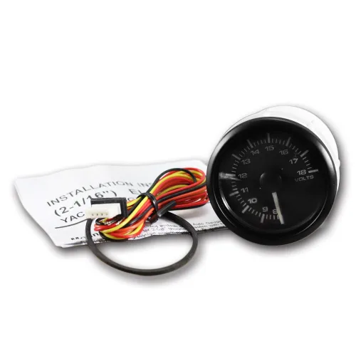 Vista 7 de MOTOR METER RACING Medidor de voltímetro de la serie MGS de 52mm de 2-1/16 Esfera negra bisel negro