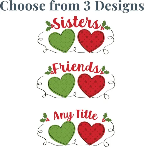 Vista 8 de Let's Make Memories Taza de Navidad personalizada, para amigos, taza de café personalizada, Heartstrings - 2-6 nombres - Mango blanco e