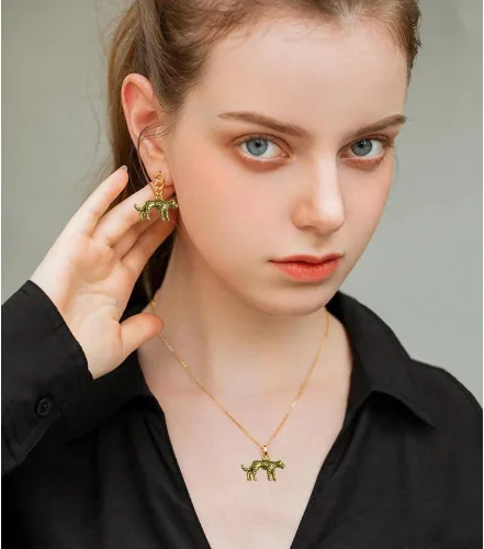 Vista 6 de 30 dijes de leopardo de aleación 3D de guepardo, dijes de animales de imitación de gato grande, accesorios para pulseras, collares, aretes