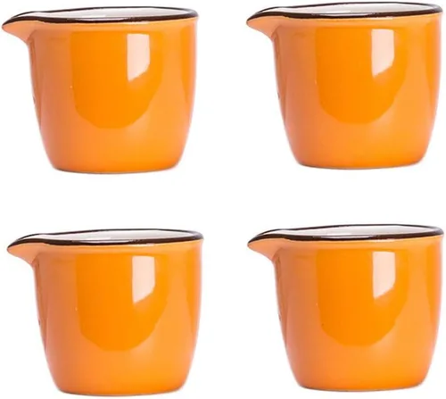 Vista 5 de CHOOLD Colorida mini crema de cerámica y jarra para servir, jarra de leche de café para cocina, 4 piezas (varios colores)