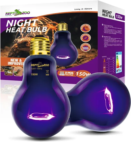 Vista 10 de REPTI ZOO Lámpara de calor para reptiles, paquete de 2 lámparas de 50 W para reptiles UVA luz diurna lámpara de calefacción bombilla bombilla luz