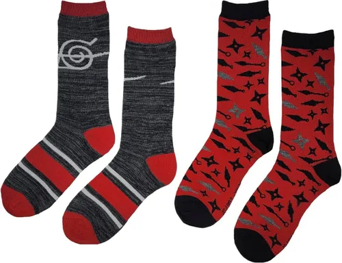 Vista 3 de Ripple Junction Naruto Shippuden - Paquete de 2 calcetines para adultos, talla única