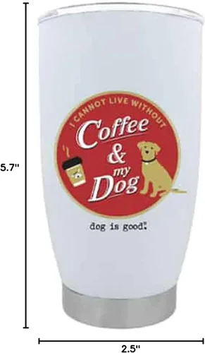 Vista 4 de Dog is Good Coffee & My Dog - Taza de viaje con aislamiento de doble pared de 16 onzas, acero inoxidable, taza para bebidas calientes o frías