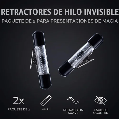 Vista 4 de Kit de accesorios mágicos de levitación flotante y callejera de 47.2 in con carrete retractor, 2 trucos de hilo invisible para magos