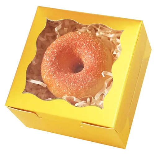 Vista 26 de qiqee Cajas de panadería negras con ventana de 4 x 4 x 2.5 pulgadas, 100 paquetes de mini cajas de galletas para macarrones, cajas de pastelería