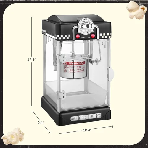 Vista 7 de Great Northern Popcorn Little Bambino 2.5oz Máquina de palomitas de maíz Negro