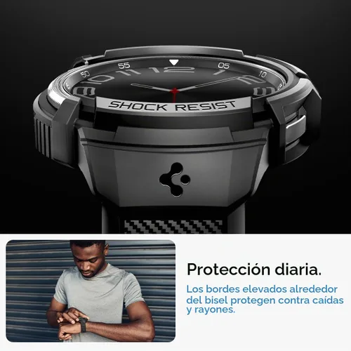 Vista 5 de Spigen Correa clásica de 1.850 in para Samsung Galaxy Watch 6 con funda (2023)