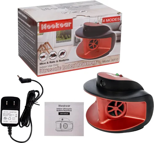 Vista 5 de Meekear Repelente ultrasónico de ratones, 4 en 1, repelente eléctrico de plagas de roedores, ardilla, roedor, dispositivo disuasorio de ratón humano