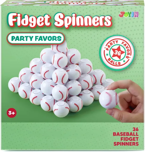 Vista 7 de JOYIN Paquete de 36 Spinners Fidget de Béisbol para Niños, Recuerdos de Fiesta de Béisbol, Juguetes Fidget al Por Mayor, Pelotas Antiestrés