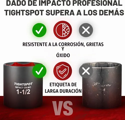 Vista 3 de TIGHTSPOT - Zócalo poco profundo de 1/2" Dr 1 1/2 pulgadas, antirredondo, 6 puntos, acero CRMO