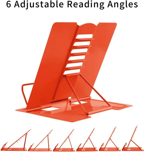 Vista 5 de MSDADA - Soporte de libros de escritorio, soporte de libros de lectura, de metal, ajustable, para libros de cocina, documentos, portátil
