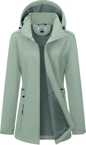 Vista 14 de Outdoor Ventures Chaqueta impermeable Softshell con forro polar para mujer Negro