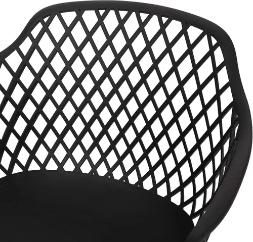 Vista 8 de Christopher Knight Home Delia Silla de comedor al aire libre (juego de 2), color negro