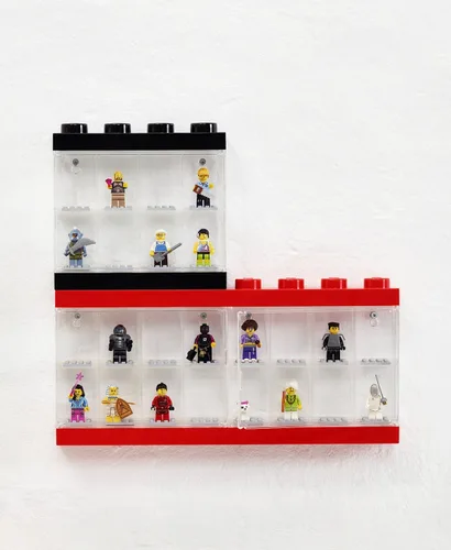 Vista 7 de Room Copenhagen LEGO - Estuche de exhibición de minifiguras apilable, contenedor de almacenamiento para figuras coleccionables, 4 tachuelas, azul