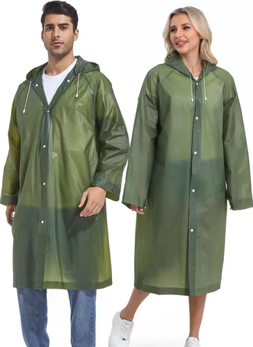 Vista 2 de 2 abrigos de lluvia de Borogo para adultos, chaquetas de lluvia reutilizables para hombres y mujeres
