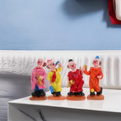 Vista 8 de Toyvian - Figura de payaso de circo, 3.93 pulgadas, mini adorno miniatura de payaso con base estable para terapia de bandeja de arena, temática