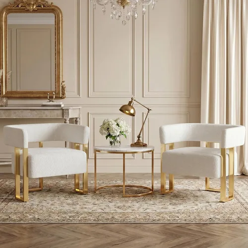 Vista 10 de Sillas modernas del acento del terciopelo del negro y del oro, sala de estar de los sillones del barril
