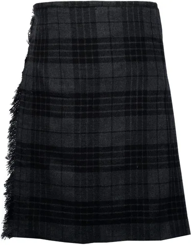 Vista 2 de KS - Kilt de 5 yardas para hombre, hecho de lana acrílica, 13 onzas, varios kilts de tartán gris