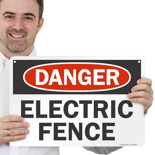 Vista 5 de SmartSign etiqueta "Danger - Electric Fence" 5" x 7" vinilo laminado reflectante 3M
