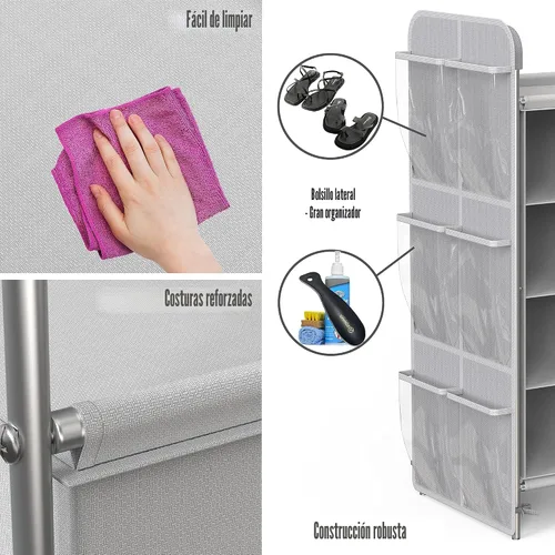 Vista 6 de Simple Houseware - Organizador de zapatero con cubículo de 4 niveles y 16 cubos, color gris