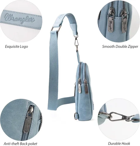 Vista 5 de Wrangler Crossbody Sling Bag Unisex Chest Bag