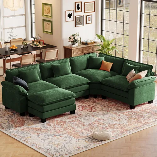 Vista 96 de CDCASA Silla de acento de gran tamaño de 50'' con otomana Asiento extra ancho y profundo estilo sofá nube para sala de estar, dormitorio, rincón