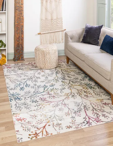 Vista 26 de Unique Loom Blossom Collection - Alfombra de área Yoshino (2' x 3' 1", rectangular, azul/verde)