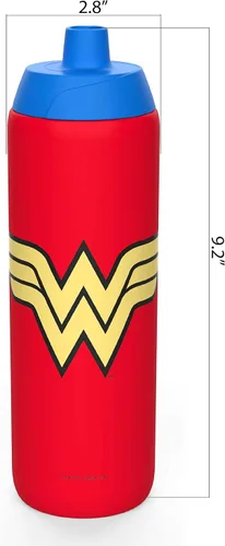 Vista 3 de Zak Designs DC Comics - Botella de agua reutilizable de 24 onzas, sin BPA, Wonder Woman
