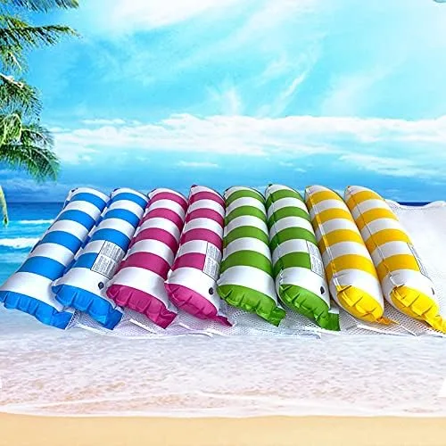 Vista 5 de Paquete de 4 flotadores inflables para piscina, hamaca de agua de tamaño adulto, silla de malla flotante 4 en 1 para adultos para vacaciones
